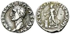 Galba AR Denarius, Salus reverse Galba (68-69 AD). AR Denarius (17-18 mm, 3.50 g), Rome, July 68 to January 69 AD. Obv. IMP SER GALBA CAESAR AVG, laureate head left. Rev. SALVS GEN HVMANI, Salus advan