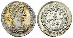 Iulianus II AR Siliqua, Arelate Iulianus II Apostata (360-363 AD). AR Siliqua (17-18 mm, 2.27 g), Arelate. Obv. D N FL CL IVLIANVS P F AVG, Pearl-diademed, draped and cuirassed bust to right. Rev. VOT
