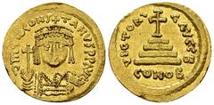 Tiberius II Constantinus AV Solidus, Constantinople Tiberius II Constantinus (578-582 AD). AV Solidus (21 mm, 4.42 g), Constantinople, 579-582. Obv. d m TIb CONSTANVS P P AVG, Bust facing, in cuirass 