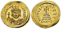 Heraclius AV Solidus, Constantinople Heraclius (610-641). AV Solidus (20-21 mm, 4.44 g), Constantinople, 610-613. Obv. d N hERACLIYS P P AVC, Bust facing, with short beard, wearing cuirass, paludament