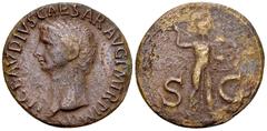 Claudius AE As, Minerva reverse Claudius (41-54 AD). AE As (27-28 mm, 8.66 g), Rome. Obv. TI CLAVDIVS CAESAR AVG P M TR P IMP P P, bare head to left. Rev. Minerva advancing right with spear and shield