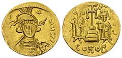 Constantine IV AV Solidus, Constantinople Constantine IV Pogonatus, with Heraclius and Tiberius (668-685 AD). AV Solidus (18-19 mm, 4.40 g), Constantinople, 668-673. Obv. d N COITANЧS P, Helmeted and 