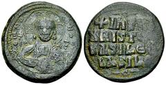 Anonymous AE Follis, c. 970-1092 Anonymous follis, time of Basil II and Constantine VIII (970-1092). AE Follis (29 mm, 12.10 g), uncertain mint circa 1020-1028. Obv. EMMA – NOYHL (?), Bust of Christ f