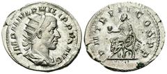 Philippus I AR Antoninianus, Emperor reverse Philippus I Arabs (244-249 AD). AR Antoninianus (21-24 mm, 3.92 g), Rome, AD 245. Obv. IMP M IVL PHILIPPVS AVG, Laureate, draped and cuirassed bust to righ