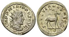 Philippus I AR Antoninianus, Stag reverse Philippus I Arabs (244-249 AD). Antoninianus (22-24 mm, 3.82 g), Rome, 248. Obv. IMP PHILIPPVS AVG, Radiate, draped and cuirassed bust to right, seen from beh