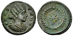 Fausta Nobilissima Femina AE Nummus Constantine I (306-337 AD) for Fausta Nobilissima Femina. AE Nummus (19 mm, 2.93 g). Thessalonica, 318-319 AD. Obv. FAVSTA N F, Draped bust to right. Rev. Eight-poi