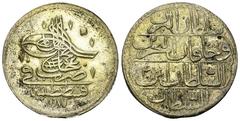 Ottoman Empire BI 10 Para 1187/4 Ottoman Empire. Abdul Hamid I (AH1187-1203/1774-1789 AD). BI 10 Para 1187/4 (25 mm, 4.15 g). KM 383. Extremely fine.