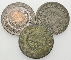 Ottoman Empire, Lot of 3 BI 100 Para 1223 AH Ottoman Empire. Lot of 3 (three) BI 100 Para 1223. Mostly very fine. (3) Lot sold as is, no returns.