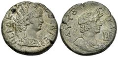 Nero BI Tetradrachm, Alexandria Nero (54-68 AD). BI Tetradrachm (25 mm, 13.13 g), Egypt, Alexandria, c. 65-66. Dated year 12) Obv. ΝΕΡΩ ΚΛΑV ΚΑΙΣ ΣΕΒ ΓΕΡ, Radiate bust to right, wearing aegis. Rev. AV