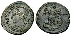 Constantinopolis commemorative AE Nummus, Treveri, barbarous imitation Constantine I (306-337 AD). AE Nummus (17-18 mm, 3.14 g), after 332/333. Commemorative Issue, contemporary barbarous imitation. O