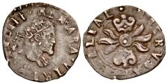 Modern World Italian States, Naples. Filippo II di Spagna. 1554-1598. AR mezzi carlino (17.61.33 mm, 10 h). Second Period. Napoli (Naples) mint, 1594-1598. Giovanni Antonio Fasulo, mintmaster; Gaspare