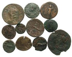 Lot of 11 Asia Minor Provincial Coins. Bithynia, Geta // Cadi, Claudius // Tabae, Trajan // Ionia, Philip II // Side, Salonina // Parium, Augustus // Pergamum, Augustus // Hierocaesarea, Agrippina II 