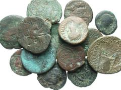 Lot of fifteen Samarian Æ, all ex Malloy Collection. Citations to reference works are from the consignor and have not been verified. Includes: Caesarea. Marcus Aurelius // Elagabalus // Severus Alexan