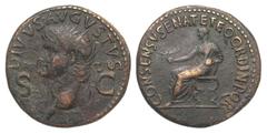 Divus Augustus. Died A.D. 14. Æ dupondius (29.7 mm, 16.00 g, 6 h). Rome mint, Struck under Gaius (Caligula), A.D. 37-41. DIVVS. AVGVSTVS, S-C, radiate head left / CONSENSV SENAT ET EQ · ORDIN· P·Q·R, 