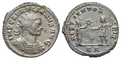 Aurelian. A.D. 270-275. AR antoninianus (22.9 mm, 3.42 g, 6 h). Cyzicus mint, Struck A.D. 274-275. IMP C AVRELIANVS AVG, radiate and cuirassed bust right / RESTITVTOR ORBIS, Victory standing right, ho