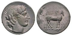 Sicily, Katane. 450-405 B.C. PB tetradrachm (25.9 mm, 16.39 g, 6 h). BIFACE LEAD / ROSA OFF-METAL TRIAL STRIKE. Charioteer driving slow quadriga right / Head of Apollo right, wearing laurel wreath. cf
