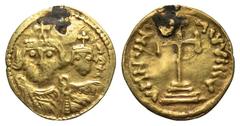 Byzantine Imitative. Central Asian imitation of an Heraclius solidus. 610-641 or later. AV solidus (19.4 mm, 1.85 g, 1 h). Busts of Heraclius and Heraclius Constantine / VHNVW LVVIIIV (barbarous legen