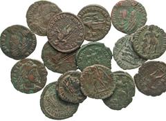 [Roman Imperial]. Lot of 12 AE Coins of Valentinian I. 12 Different AE Centenionales of Valentinian I 364-375 AD. The lot consists of AE3 types of these 8 mints: Antioch, Aquileia, Arles, Constantinop