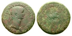 Claudius. A.D. 41-54. AE sestertius (35.85 mm, 24.67 g, 8 h). Rome, A.D. 41-50. TI CLAVDIVS CAESAR AVG P M TR P, laureate head right / NERO CLAVDIVS DRVSVS GERMAN IMP, S-C, Arch of Nero Claudius Drusu