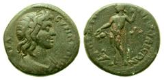 Lydia, Gordus-Julia. Civic issue. Imperial times. AE 19 (19.02 mm, 5.23 g, 7 h). IEPA CYNKΛHTOC, draped bust of the Senate right / ΓOPΔHNΩN OYΛIEΩN, naked Dionysus standing left, pouring from cantharu