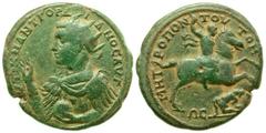 Moesia Inferior, Tomis. Gordian III. A.D. 238-244. AE medallion (35.62 mm, 23.60 g, 1 h). AVT M ANT ΓOPΔIANOC AVΓ, radiate, draped and cuirassed bust of Gordian left, holding globe and raising hand / 