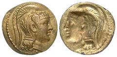 United States Attica, Athens. First - second century B.C. Brass tetradrachm (21.3 mm, 1.02 g). BRASS BRACTEATE / ROSA OFF-METAL TRIAL STRIKE. Helmeted head of Athena right / cf. BMC -; CD-029b. EF. Pe