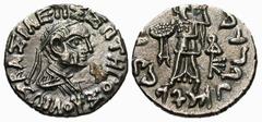 Non-Classical Cultures Graeco-Baktrian Kingdom. Zoilos II. Ca. 55-35 B.C. AR drachm (17 mm, 2.48 g, 12 h). Jammu. Diademed bust right / Athena advancing left, holding shield and hurling thunderbolt, m