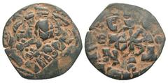 Byzantine Nicephorus III Botaniates. 1078-1081. Æ follis (25.5 mm, 4.77 g, 6 h). Constantinople. IC-XC, three-quarter length figure of Christ standing facing, wearing nimbus cross, pallium and colobiu