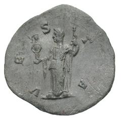Exonumia Severan Era empress. 2nd - 3rd century A.D. PB denarius or aureus (22.3 mm, 3.71 g). UNIFACE LEAD / ROSA OFF-METAL TRIAL STRIKE. Uniface / VESTA, Vesta standing left, holding scepter and Pall