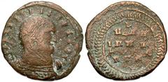 Roman Imperial Licinius I - Barbarous Imitation. c. 320-325 AD.. Billon Follis (18 mm, 3.02 g). Laureate cuirassed bust right; legend reduced to decorative border-element: "IIIIIIIIIIIIIIIOII" / Illit