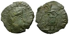 Roman Imperial Constantine II, Constantius II & Constans - Barbarous Imitation. c. 337-347 AD.. "�4" Billon Centenionalis (Diademed draped bust right wearing necklace, profoundly blundered legend cons