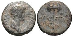 Roman Provincial Lydia, Thyateira. Nero. A.D. 54-68. Æ 17 (17.1 mm, 2.56 g, 11 h). NEPΩN KΛAVΔIOC KAICAP ΓEP, bare-headed, draped bust right / ΘYATEIPHNΩN, labrys. RPC 2381; SNG Cop 595; BMC 58. VF.