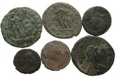 Group Lots Lot of 5 Late Roman Bronze Coins. Constantine era to Honorius. Different type.
