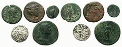 Group Lots Lot of 5 Ancient Coins. A diverse group of ancient coins. Hadrian dupondius, Azes drachm, Bosporus provincial bronze, Amphipolis provincial bronze, and an unattributed Greek bronze coin.