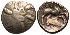Celtic CELTIC BRITAIN. The Trinovantes. Addedomarus tribe, 40-37 BC. Gold Stater (5.56 gm). Six-armed spiral / Celticized horse, cornucopia below. S.201. vArd.1620-1(VR). Toned VF, flat spot. Rare.