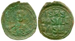 Byzantine Anonymous (attributed to Constantine X). Ca. 1059-1067. AE follis (30.68 mm, 7.79 g, 1 h). Anonymous, class E. Constantinople mint, struck ca. 1060-1065. Nimbate bust of Christ facing, weari