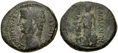 Roman Provincial Lydia, Sardes. Germanicus. 15 B.C.-A.D. 19 AE 15 (15 mm, 3.42 g, 1 h). As Caesar. Mnaseas, magistrate. ΓΣΡΜΑΝΙΚΟΣ ΚΑΙΣΑΡ, bare head left / ΣΑΡ ΙΑΝ Ν ΜΝΑΣΣΑΣ, Athena standing left, hol