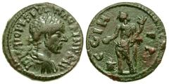 Roman Provincial Mysia, Parium. Macrinus. A.D. 217-218. AE 23 (22.62 mm, 6.78 g, 2 h). IMP C M OPE SEVE MACRINVS AV, laureate, draped and cuirassed bust of Macrinus right, seen from behind / C G I H P