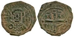 Byzantine Alexius I. 1081-1118. AE follis (23.08 mm, 3.36 g, 12 h). SBCV 1911 overstruck on follis of Michael VII, SBCV 1878. Thessalonica mint. host coin is from Constantinople mint. IC - XC / NI - [