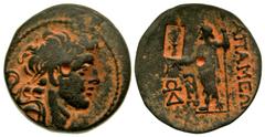 Greek Seleukid Kingdom, Syria, Seleukis and Pieria. Apameia. Quasi-municipal issue under Alexander I, Balas, of the Seleukid kingdom. 150-145 B.C. AE 21 (20.69 mm, 7.80 g, 1 h). Apamaea mint, struck 1