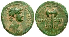 Roman Provincial Lydia, Thyateira. Nero. A.D. 54-68. AE 17 (17.80 mm, 3.47 g, 12 h). NEPΩN KΛAVΔIOC KAICAP CEBA, bare-headed, draped bust right / ΘYATEIPHNΩN, labrys. RPC 2382; BMC 62. VF.