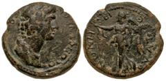 Roman Provincial Lydia, Thyateira. Pseudo-autonomous issue, time of Trajan. 96-118 A.D.. AE 20 (20 mm, 4.45 g). ΘЄON CYNKΛHTON (or similar), laureate and draped bust of The Senate right / Θ-VATЄIPH-NΩ