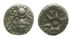 Greek Ionia, Ephesos. Ca. 500-420 B.C. AR tetartemorion (4.9 mm, 0.26 g). Bee / Star with fourteen rays. SNG Kayhan 135 var. (eight rays); SNG von Aulock -; SNG Copenhagen -. VF.