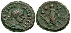 Roman Provincial Egypt, Alexandria. Maximian. First reign, A.D. 286-305. BI tetradrachm (18.7 mm, 7.96 g, 11 h). Alexandria mint, Struck A.D. 292/3. MAΞIMI-ANOC CЄB, laureate and draped bust of Maximi