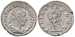 Roman Imperial Trebonianus Gallus. A.D. 251-253. AR antoninianus (21.8 mm, 3.57 g, 11 h). Rome mint, struck A.D. 252. IMP C C VIB TREB GALLVS P F AVG, radiate, draped and cuirassed bust of Trebonianus