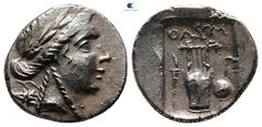 Greek Lycia. Olympos. Lycian League circa 167-81 BC. Drachm AR 15 mm, 2,42 g very fine