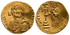 Byzantine Justinian II. First reign AD 685-695. Constantinople Solidus AV 19 mm, 4,44 g very fine Justin II was the Byzantine emperor who reigned from 565 to 578 AD. He was born on November 15, 520 AD