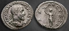 Roman Imperial Maximinus I Thrax AD 235-238. Struck AD 235-236. Rome Denarius AR 20 mm, 3,73 g IMP MAXIMINVS PIVS AVG, laureate, draped and cuirassed bust to right / PAX AVGVSTI, Pax standing to left,