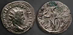 Roman Imperial Aemilian AD 253. Rome Antoninianus AR 22 mm, 4,66 g IMP AEMILIANVS PIVS FEL AVG, radiate, draped and cuirassed bust right / ROMAE AETERN, Roma standing left holding spear and Phoenix on