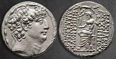 Greek Seleukid Kingdom. Antioch on the Orontes. Philip I Philadelphos 95-75 BC. Tetradrachm AR 26 mm, 15,51 g Diademed head right / ΒΑΣΙΛΕΩΣ ΦΙΛΙΠΠΟΥ ΕΠΙΦΑΝΟΥΣ ΦΙΛΑΔΕΛΦΟΥ, Zeus Nikephoros seated left 